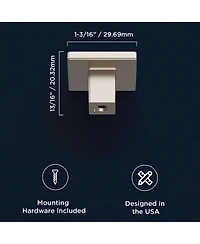 Heritage Designs Tempo: Square Knob 10pk - Satin Nickel