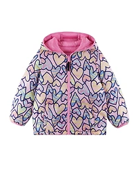 Andy & Evan Toddler Girls Toddler/Child Pink Heart Printed Reversible Puffer Jacket