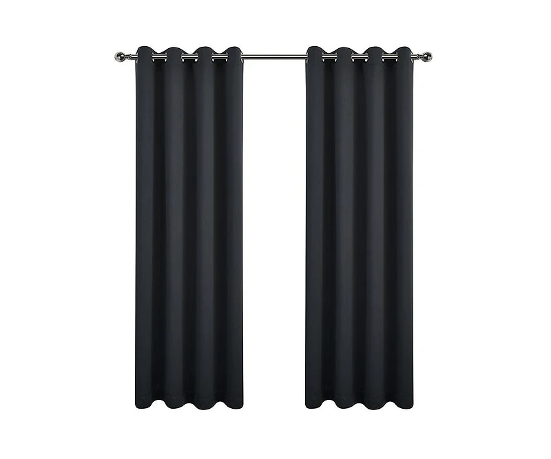 Kate Aurora 100% Hotel Blackout Thermal Insulated Grommet Curtains (2 Pack