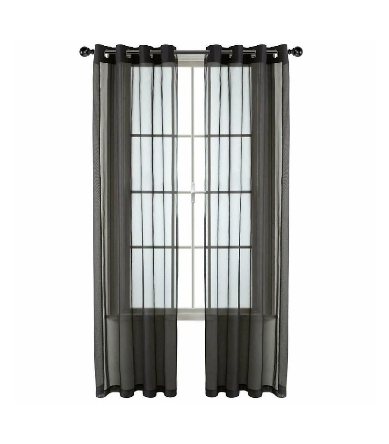 GoodGram Basic Home Grommet Top Sheer Single Window Curtain - 52 in. W x L