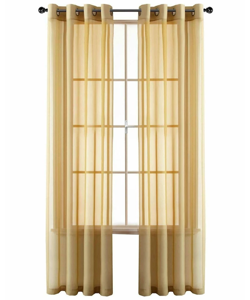 GoodGram Basic Home Grommet Top Sheer Single Window Curtain - 52 in. W x L