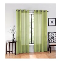 GoodGram Basic Home Grommet Top Sheer Single Window Curtain - 52 in. W x L