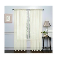 Kate Aurora Basic 2 Pack Sheer Voile Home Window Curtains - 52 in. W x 84 L