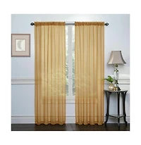 Kate Aurora Basic 2 Pack Sheer Voile Home Window Curtains - 52 in. W x 84 L