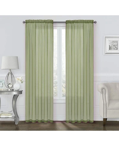 Kate Aurora Basic 2 Pack Sheer Voile Home Window Curtains - 52 in. W x 84 L