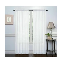 Kate Aurora Basic 2 Pack Sheer Voile Home Window Curtains - 52 in. W x 84 L