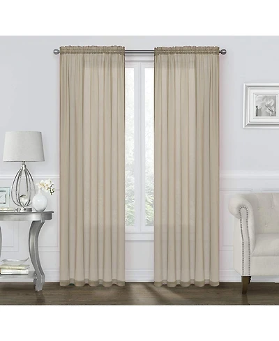 Kate Aurora Basic 2 Pack Sheer Voile Home Window Curtains - 52 in. W x 84 L