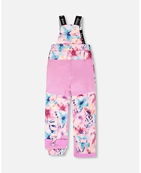 Deux par Girl Two-Piece Play Snowsuit Pink Watercolor Flower Print - Toddler|Child