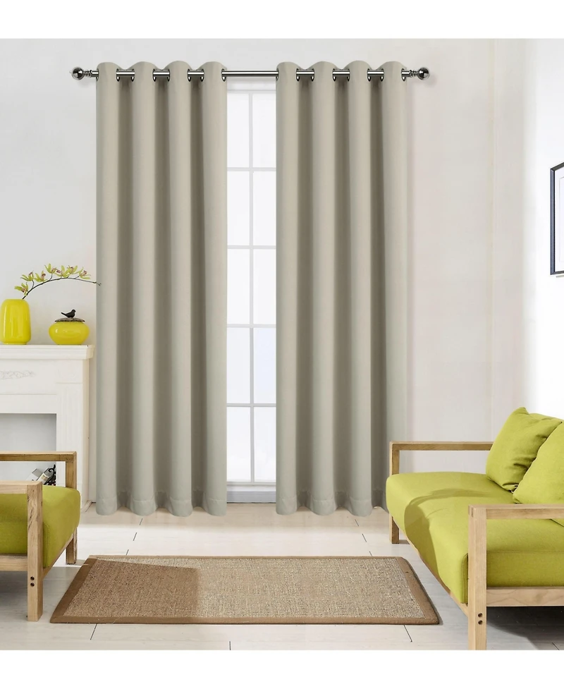 Kate Aurora 100% Hotel Blackout Thermal Insulated Grommet Curtains (2 Pack