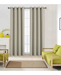 Kate Aurora 100% Hotel Blackout Thermal Insulated Grommet Curtains (2 Pack