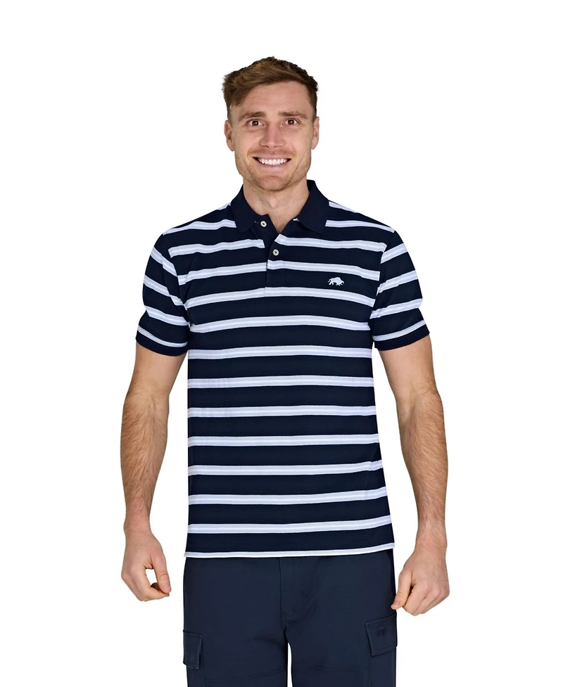 Raging Bull Big & Tall Triple Stripe Birdseye Polo