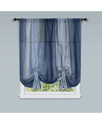 GoodGram Royal Ombre Crushed Semi Sheer Tie Up Single Window Curtain Shade - 50 in. W x 63 L