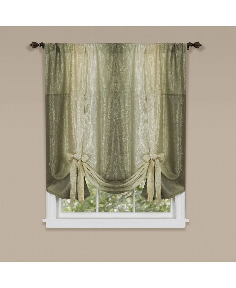 GoodGram Royal Ombre Crushed Semi Sheer Tie Up Single Window Curtain Shade - 50 in. W x 63 L