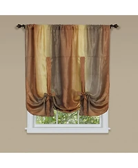 GoodGram Royal Ombre Crushed Semi Sheer Tie Up Single Window Curtain Shade - 50 in. W x 63 L