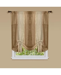 GoodGram Royal Ombre Crushed Semi Sheer Tie Up Single Window Curtain Shade - 50 in. W x 63 L