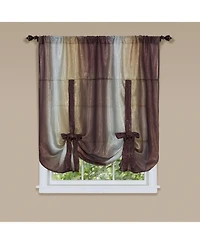 GoodGram Royal Ombre Crushed Semi Sheer Tie Up Single Window Curtain Shade - 50 in. W x 63 L