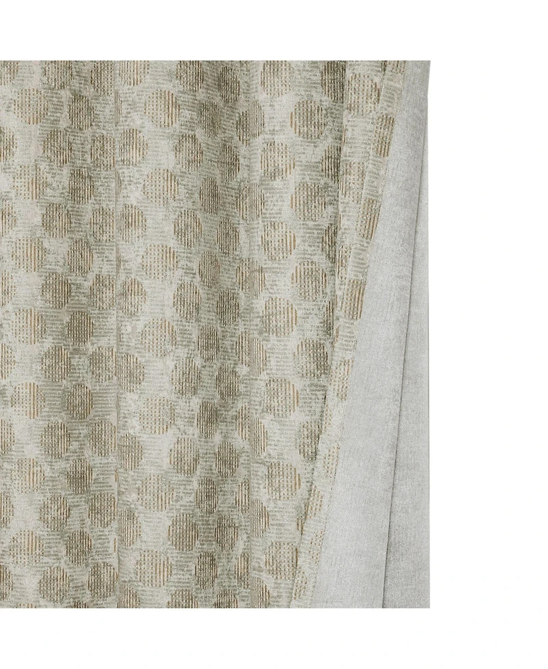 Kate Aurora 2 Piece Contemporary Chic Metallic Abstract Circles Light Filtering Grommet Top Curtains - Navy