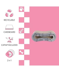 The Licker Store Suvi 26" Modern Cardboard Infinity 2-in-1 Lounge Bed Cat Scratcher with Catnip