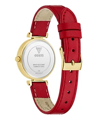 Guess Women's Red Gold Tone Analog Watch, 28mm