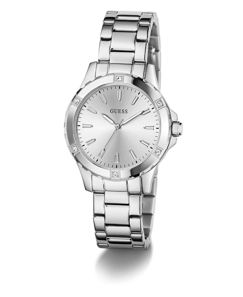 Guess Women's Silver Tone Analog Watch, 35mm