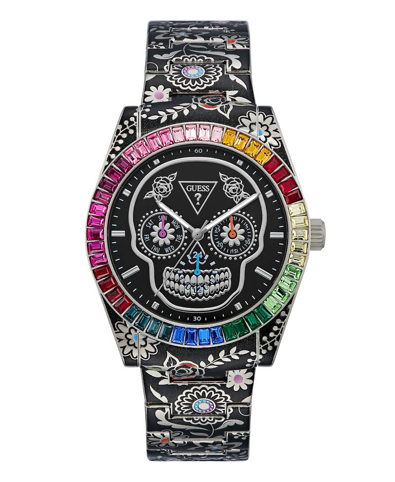 Guess Men's Silver Tone Multi-function Watch, 42mm