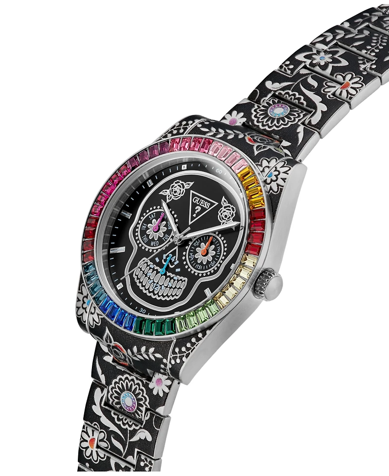 Guess Men's Silver Tone Multi-function Watch, 42mm