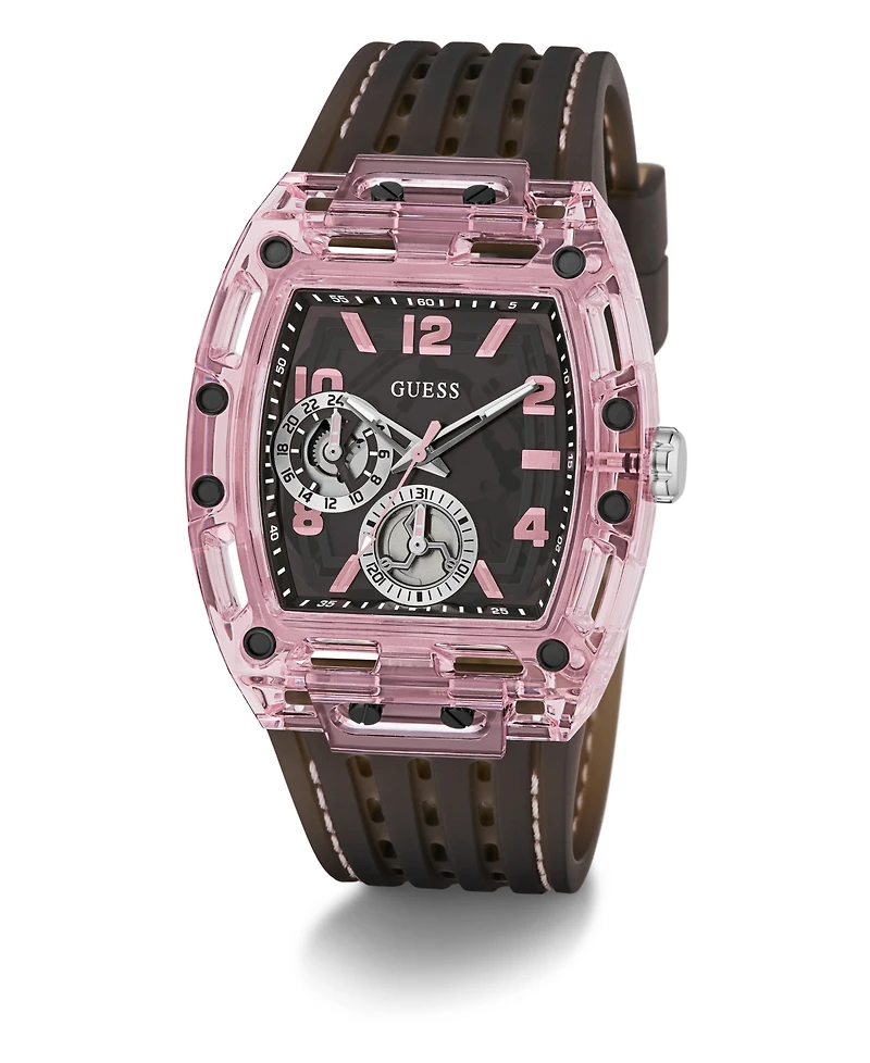 Guess Men's Black Pink Multi-function Watch, 42mm