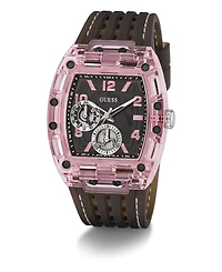 Guess Men's Black Pink Multi-function Watch, 42mm