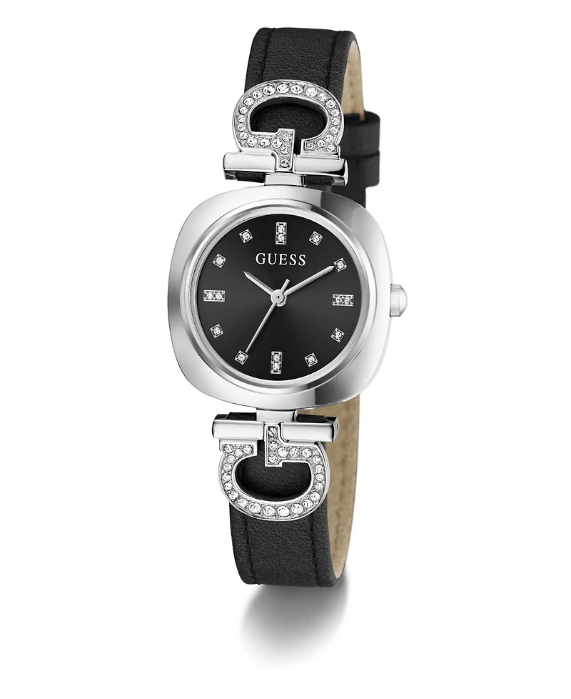 Guess Women's Black Silver Tone Analog Watch, 28mm