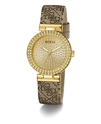 Guess Women's Beige Gold Tone Analog Watch, 32mm