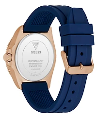 Guess Men's Blue Rose Gold Tone Analog Watch, 41mm