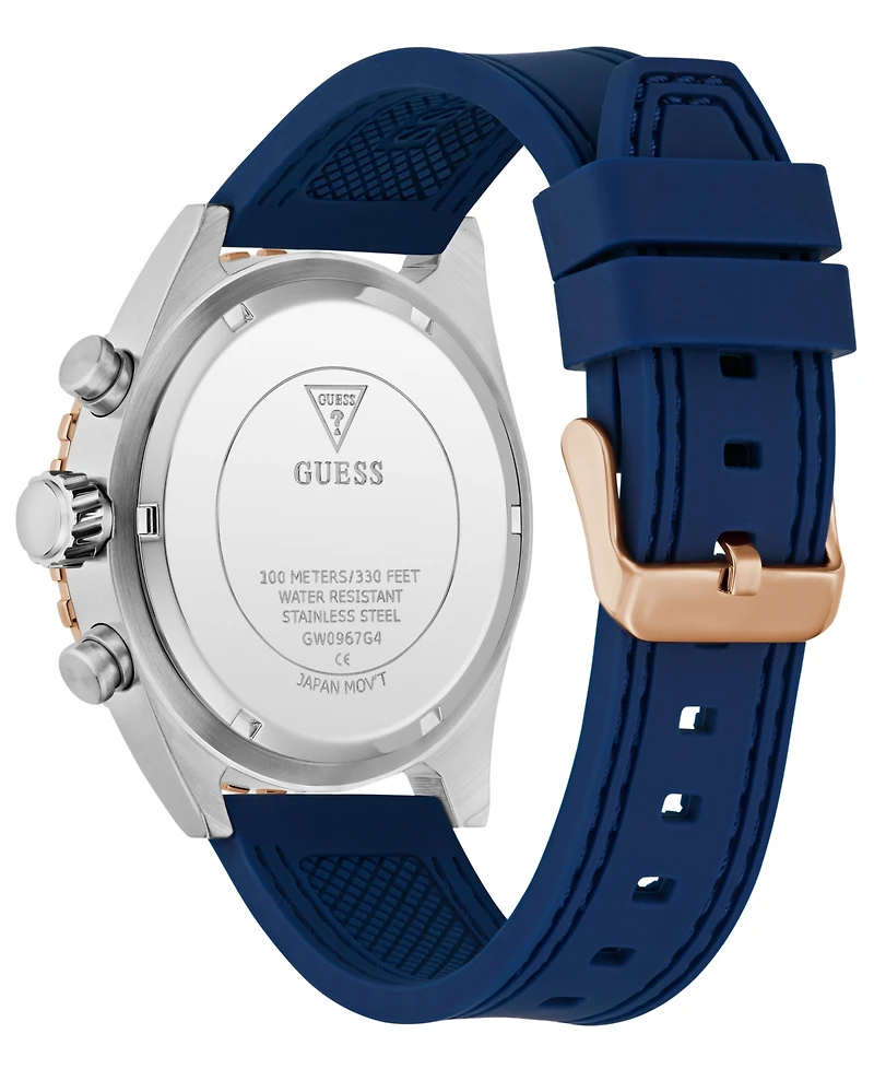 Guess Men's Blue Two-Tone Chronograph Watch, 45mm