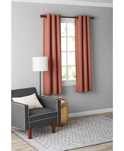 Kate Aurora Modern Living 2 Pack Textured Woven Light Filtering Grommet Top Window Curtain Panels