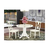 East West Furniture Dining Room Set Linen White