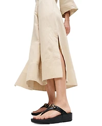 FitFlop Women's Lulu Square-Chain Leather Toe-Post Wedge Sandals