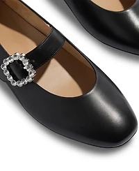 FitFlop Women's Delicato Crystal-Buckle Metallic-Leather Mary Jane Flats