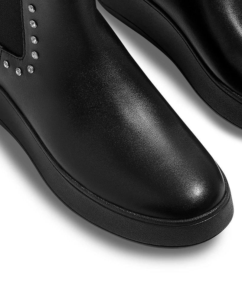 FitFlop Women's F-Mode Gem-Trim Leather Chelsea Booties
