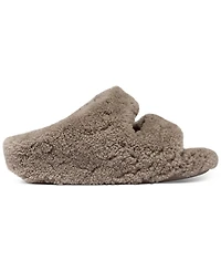 FitFlop Women's Shuv Curly Faux-Shearling Two-Bar Wedge Slide Sandals
