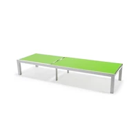 LeisureMod Marlin Patio Chaise Lounge Chair With White Aluminum Frame
