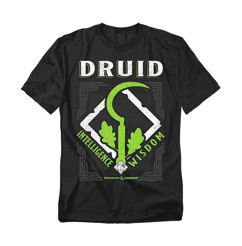 Logovision Men's Dungeons Dragons Druid Intelligence Wisdom T-Shirt