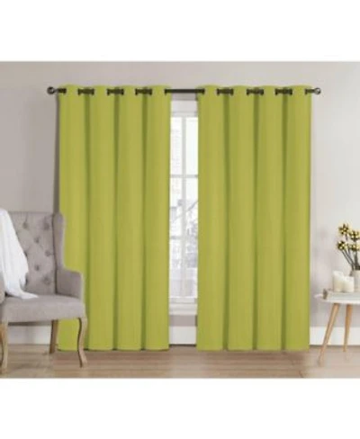 Goodgram 2 Pack Hotel Thermal Grommet 100 Blackout Curtains 52 In. W X 90 In. L Lime
