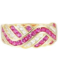Created Sapphire, White Sapphire & Multi-Gemstone Ring Sterling Silver