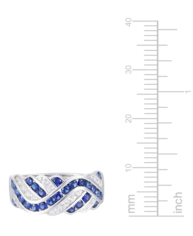 Created Sapphire, White Sapphire & Multi-Gemstone Ring Sterling Silver