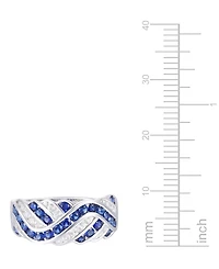 Created Sapphire, White Sapphire & Multi-Gemstone Ring Sterling Silver
