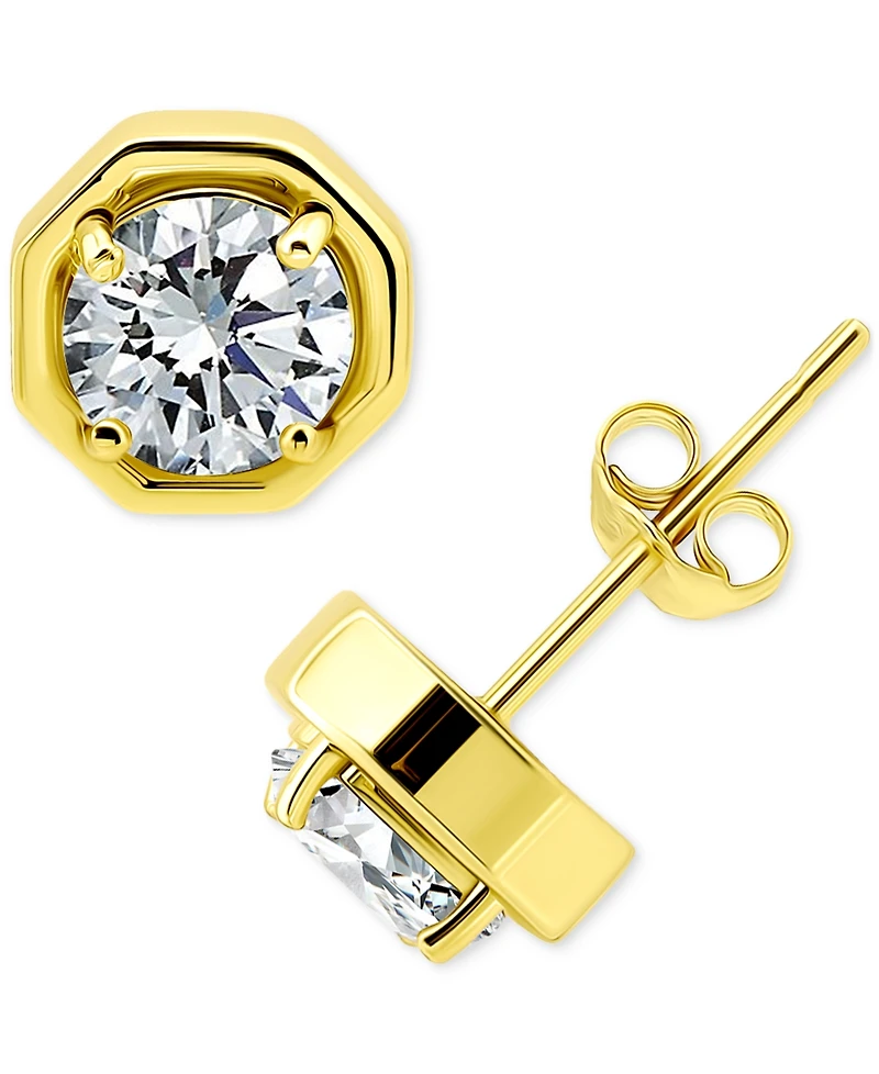 Giani Bernini Cubic Zirconia Large Solitaire Octagon Stud Earrings, Macy's Exclusive