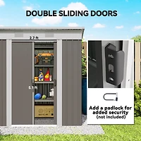 Outsunny 6' x 4' Metal Outdoor Garden Storage Shed w/ Vents,