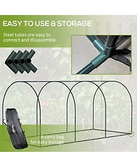 Outsunny 9 x 4ft Crop Cage with Zippe Doors and Storage Bag