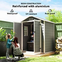 Outsunny Outdoor Storage Shed 6' x 4.5' w/ Lockable Doors & Window,