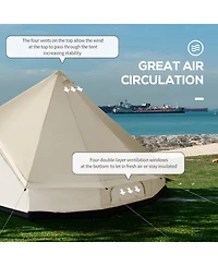 Outsunny 16 Large Portable 10 Man Hunting Fishing Camping Bell Tent