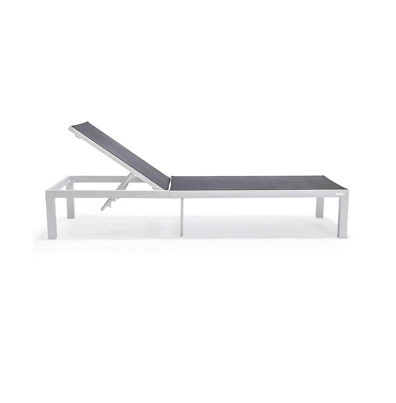 LeisureMod Marlin Patio Chaise Lounge Chair With Aluminum Frame